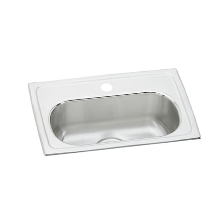 Elkay Lustertone Stainless Steel 19-1/2 X 13 X 6-1/8 Single Bowl Top Mount Bar Sink LMR20132